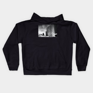 Lonely Ride through the Dark Night Kids Hoodie